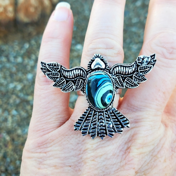 New Mosaic Jasper 925 Silver Mystic Ring. - Picture 8 of 16